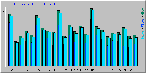 Hourly usage for July 2016