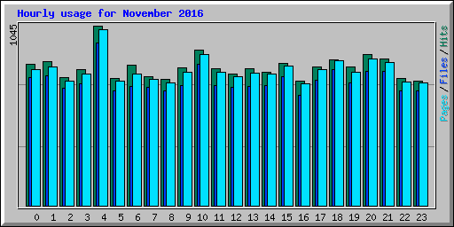 Hourly usage for November 2016