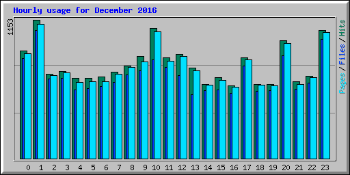 Hourly usage for December 2016