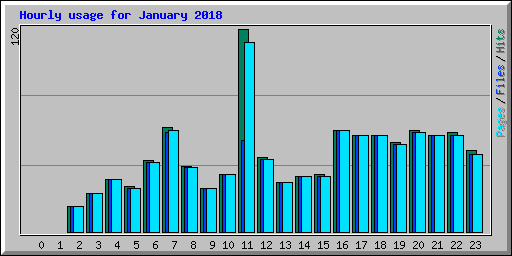 Hourly usage for January 2018